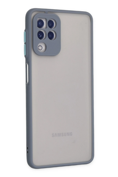 Newface Samsung Galaxy A22 Kılıf Montreal Silikon Kapak - Gri resmi