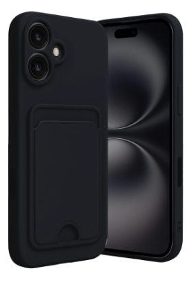 Newface iPhone 16 Kılıf Kelvin Kartvizitli Silikon - Siyah resmi