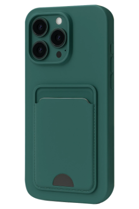 Newface iPhone 16 Pro Kılıf Kelvin Kartvizitli Silikon - Koyu Yeşil resmi