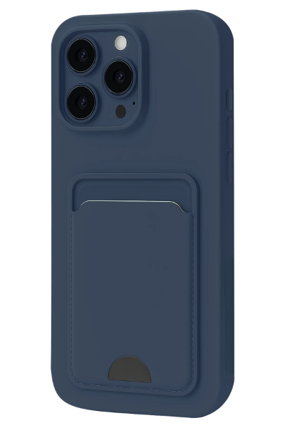 Newface iPhone 16 Pro Max Kılıf Kelvin Kartvizitli Silikon - Lacivert resmi