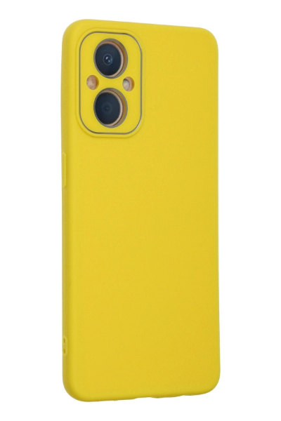 Newface Oppo Reno 7 Lite Kılıf Lansman Glass Kapak - Sarı resmi