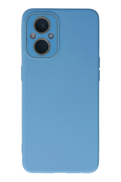 Newface Oppo Reno 7 Lite Kılıf Lansman Glass Kapak - Mavi resmi