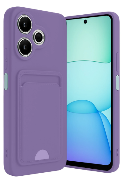 Newface Xiaomi Redmi 13 4G Kılıf Kelvin Kartvizitli Silikon - Lila resmi