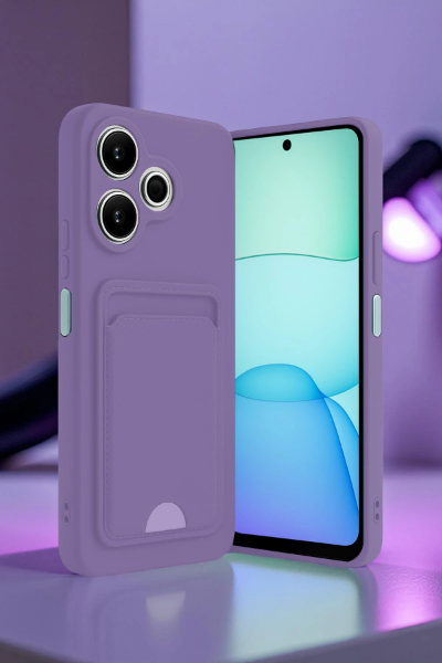 Newface Xiaomi Redmi 13 4G Kılıf Kelvin Kartvizitli Silikon - Koyu Yeşil resmi