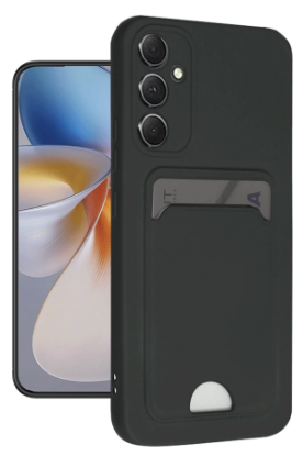 Newface Samsung Galaxy S24 FE Kılıf Kelvin Kartvizitli Silikon - Siyah resmi