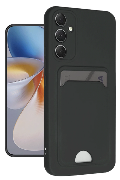 Newface Samsung Galaxy S24 FE Kılıf Kelvin Kartvizitli Silikon - Siyah resmi