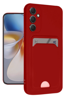 Newface Samsung Galaxy S24 FE Kılıf Kelvin Kartvizitli Silikon - Kırmızı resmi