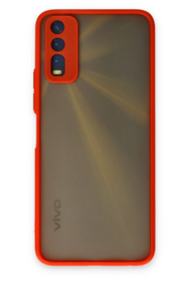 Newface Vivo Y11S Kılıf Montreal Silikon Kapak - Kırmızı resmi