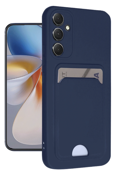 Newface Samsung Galaxy S24 FE Kılıf Kelvin Kartvizitli Silikon - Lacivert resmi