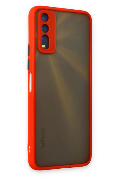 Newface Vivo Y11S Kılıf Montreal Silikon Kapak - Kırmızı resmi