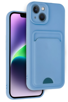 Newface iPhone 14 Kılıf Kelvin Kartvizitli Silikon - Mavi resmi