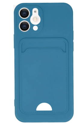 Newface iPhone 12 Kılıf Kelvin Kartvizitli Silikon - Mavi resmi