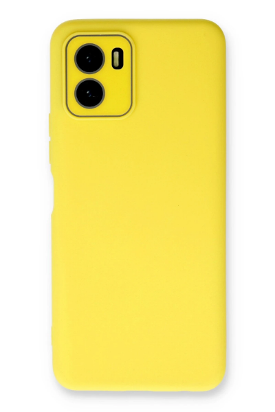 Newface Vivo Y15S Kılıf Lansman Glass Kapak - Sarı resmi