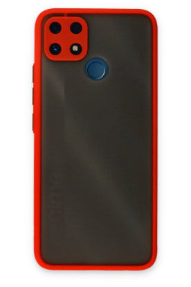 Newface Realme C25 Kılıf Montreal Silikon Kapak - Kırmızı resmi