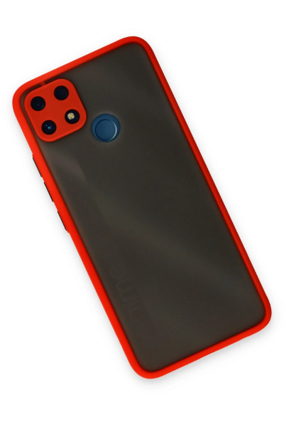 Newface Realme C25 Kılıf Montreal Silikon Kapak - Kırmızı resmi