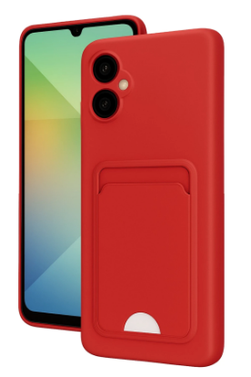 Newface Samsung Galaxy A06 Kılıf Kelvin Kartvizitli Silikon - Kırmızı resmi