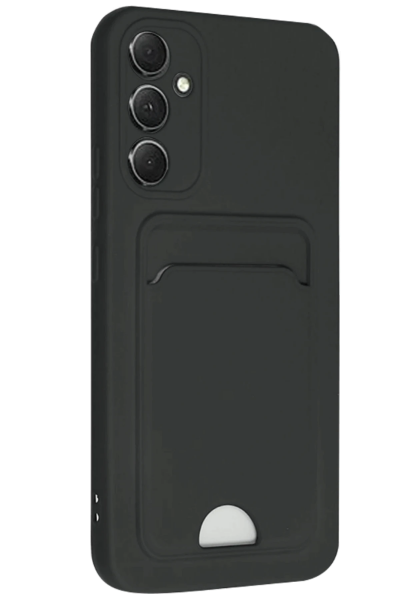 Newface Samsung Galaxy A16 5G Kılıf Kelvin Kartvizitli Silikon - Siyah resmi
