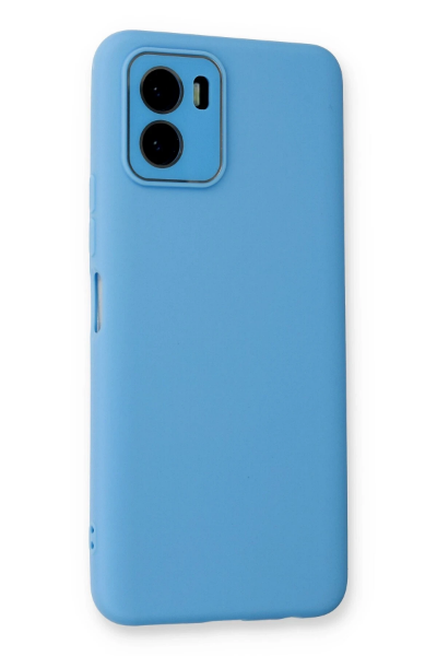Newface Vivo Y15S Kılıf Lansman Glass Kapak - Mavi resmi