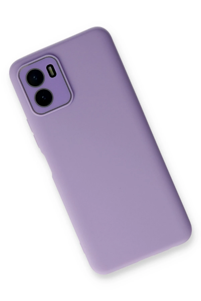 Newface Vivo Y15S Kılıf Lansman Glass Kapak - Lila resmi