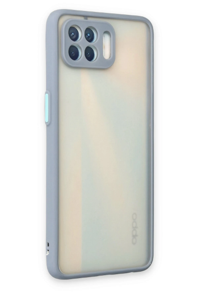 Newface Oppo Reno 4 Lite Kılıf Montreal Silikon Kapak - Gri resmi