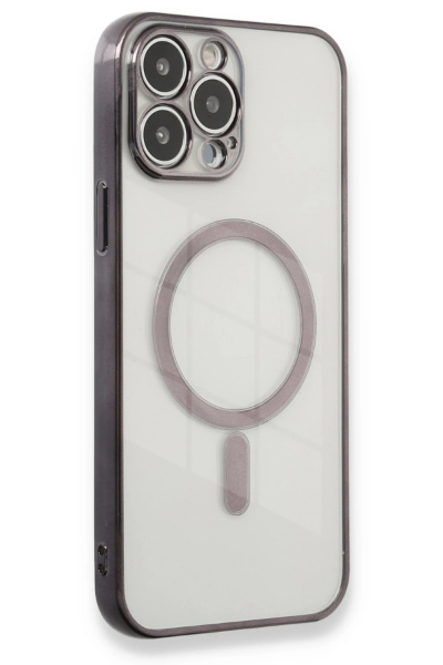 Newface iPhone 13 Pro Max Kılıf Magneticsafe Lazer Silikon - Siyah resmi