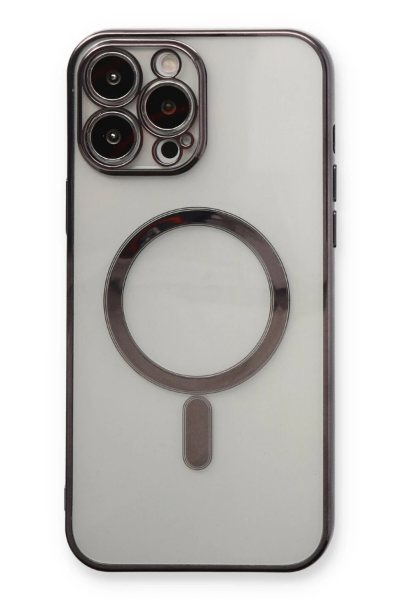 Newface iPhone 13 Pro Max Kılıf Magneticsafe Lazer Silikon - Siyah resmi
