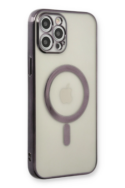 Newface iPhone 12 Pro Kılıf Magneticsafe Lazer Silikon - Siyah resmi