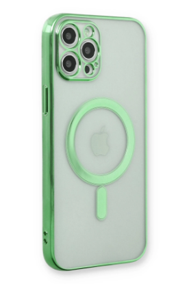 Newface iPhone 12 Pro Kılıf Magneticsafe Lazer Silikon - Haki Yeşil resmi