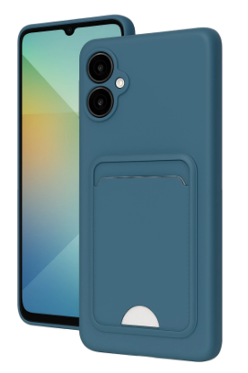 Newface Samsung Galaxy A06 Kılıf Kelvin Kartvizitli Silikon - Mavi resmi