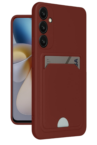 Newface Samsung Galaxy S24 FE Kılıf Kelvin Kartvizitli Silikon - Bordo resmi