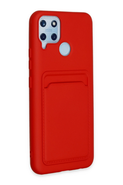 Newface Realme C25 Kılıf Kelvin Kartvizitli Silikon - Kırmızı resmi