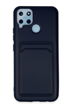 Newface Realme C25 Kılıf Kelvin Kartvizitli Silikon - Lacivert resmi