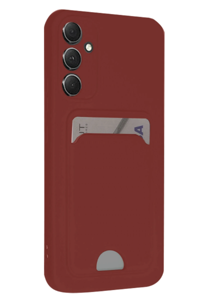 Newface Samsung Galaxy A16 5G Kılıf Kelvin Kartvizitli Silikon - Bordo resmi