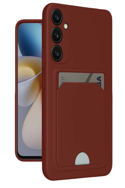 Newface Samsung Galaxy A16 5G Kılıf Kelvin Kartvizitli Silikon - Bordo resmi