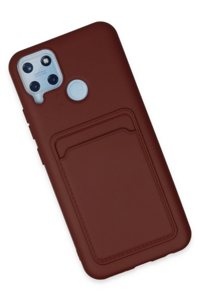 Newface Realme C25 Kılıf Kelvin Kartvizitli Silikon - Bordo resmi
