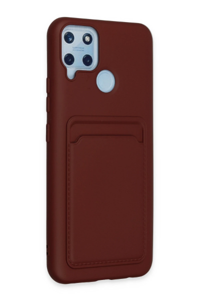 Newface Realme C25 Kılıf Kelvin Kartvizitli Silikon - Bordo resmi