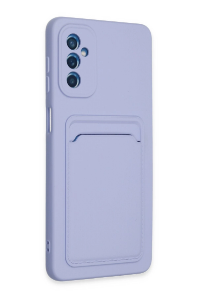Newface Samsung Galaxy M52 5G Kılıf Kelvin Kartvizitli Silikon - Lila resmi