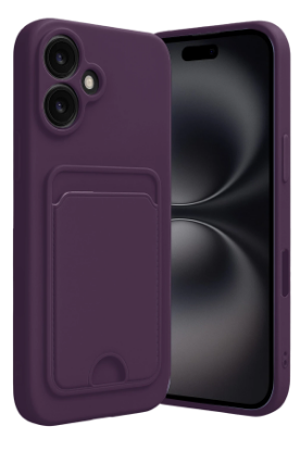 Newface iPhone 16 Kılıf Kelvin Kartvizitli Silikon - Derin Mor resmi