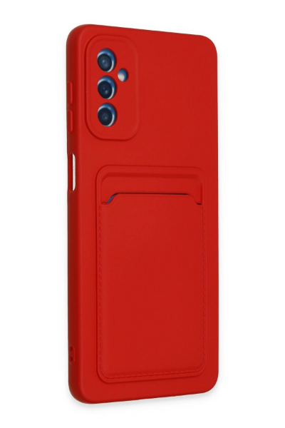 Newface Samsung Galaxy M52 5G Kılıf Kelvin Kartvizitli Silikon - Kırmızı resmi