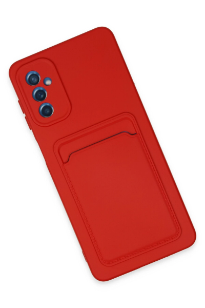 Newface Samsung Galaxy M52 5G Kılıf Kelvin Kartvizitli Silikon - Kırmızı resmi