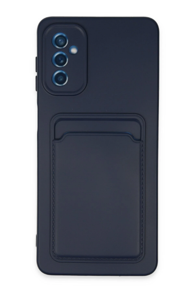 Newface Samsung Galaxy M52 5G Kılıf Kelvin Kartvizitli Silikon - Lacivert resmi