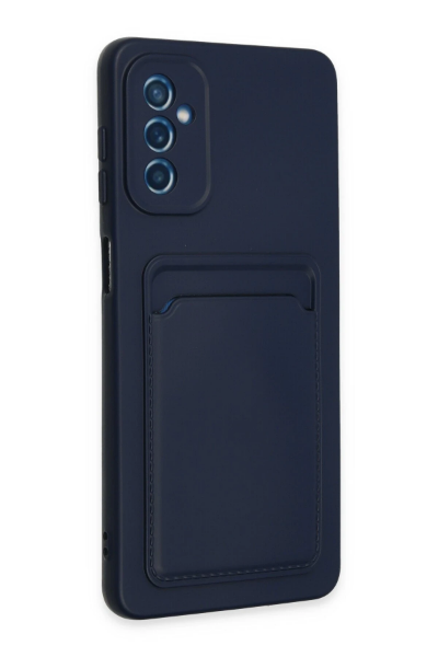 Newface Samsung Galaxy M52 5G Kılıf Kelvin Kartvizitli Silikon - Lacivert resmi