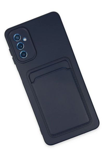 Newface Samsung Galaxy M52 5G Kılıf Kelvin Kartvizitli Silikon - Lacivert resmi