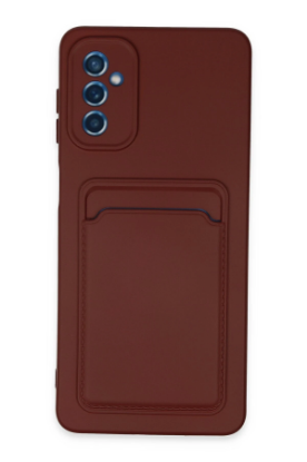 Newface Samsung Galaxy M52 5G Kılıf Kelvin Kartvizitli Silikon - Bordo resmi
