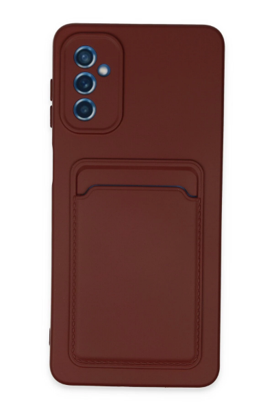 Newface Samsung Galaxy M52 5G Kılıf Kelvin Kartvizitli Silikon - Bordo resmi