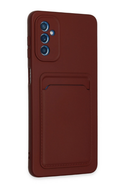Newface Samsung Galaxy M52 5G Kılıf Kelvin Kartvizitli Silikon - Bordo resmi