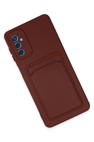 Newface Samsung Galaxy M52 5G Kılıf Kelvin Kartvizitli Silikon - Bordo resmi