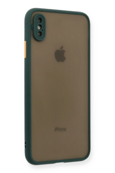Newface iPhone XS Max Kılıf Montreal Silikon Kapak - Yeşil resmi