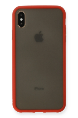 Newface iPhone XS Max Kılıf Montreal Silikon Kapak - Kırmızı resmi