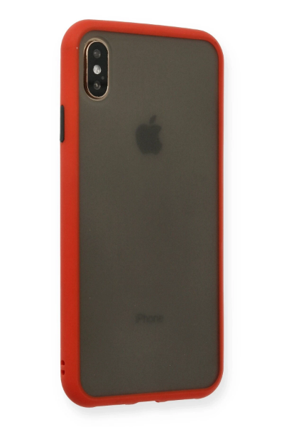 Newface iPhone XS Max Kılıf Montreal Silikon Kapak - Kırmızı resmi